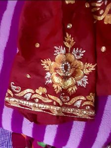 Elegant Red Aari Embroidered Blouse