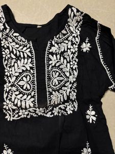 Black Chikankari Kurta