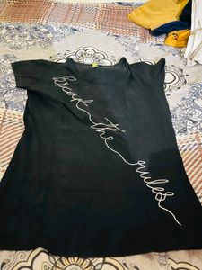 Black T-Shirt with White Pant
