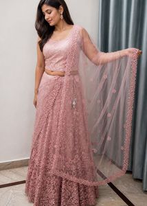 Blush Pink Embroidered Lehenga