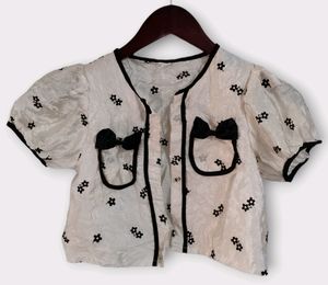 Cute Floral Bow Crop Top