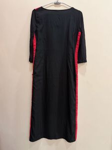 W Black Graphic Print Kurta