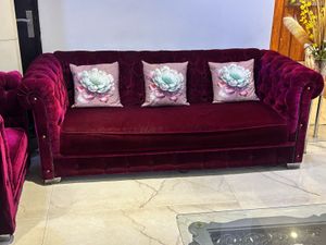 Elegant Long Velvet Sofa (without cushions)