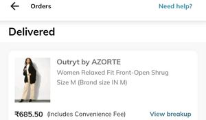 Azorte Black Oversized Shrug