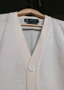 Monte Carlo Men Off White Solid Cardigan