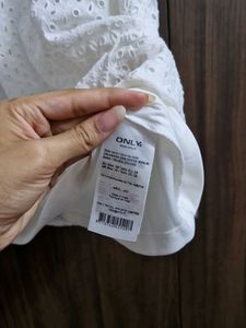 ONLY Chic White Broderie Anglaise Dress