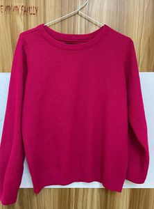 Magenta Knit Pullover Sweater