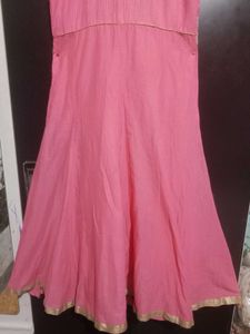 Elegant Pink Embroidered Ethnic Gown