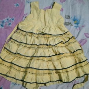 2 Year Kid Frock With Set Cap, Good Condition