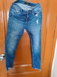 Washed Blue Distressed Jeans