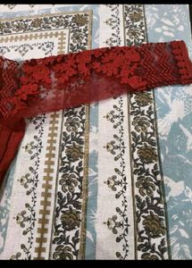 Elegant Red Embroidered Saree