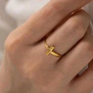 18k Gold Plated Cross Ring