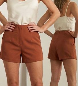 High-Waisted Brown Shorts