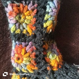 Colorful Crocheted hand gloves