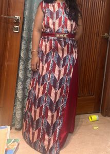 Stylish Geometric Print Maxi Dress