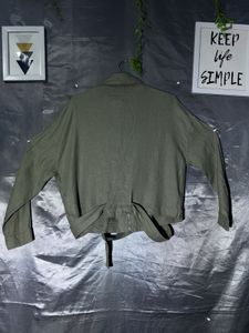 Zara Olive Green Cropped Jacket