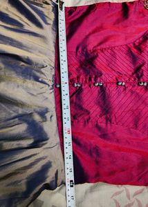 Magenta Silver-Grey Party Wear Gown