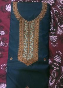 Embroidered Teal kurta n salwar material