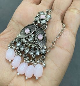 Elegant Pink Stone Choker Necklace Set