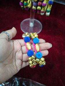 Colorful Beaded thread Bangles Set
