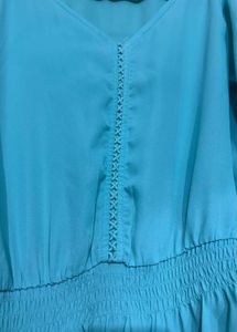 Sea Green Top with Ruffled Cuffs