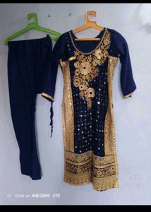 Navy Blue Kurta Set maching jwelary 🎁