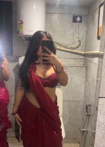Red Sequin Saree