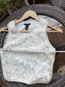 Forever 21 White Lace Crop Top