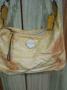 Coach Yellow Patent Leather Hobo Bag
