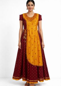 Beautiful Yellow & Maroon Lehenga Choli