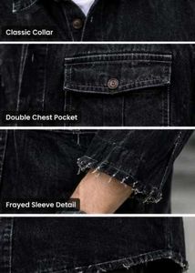 Oversized Black Denim Shirt Jacket