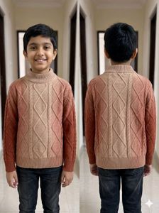 Kids (10-11 Y) Ombre Cable Knit Mock-Neck Warm Swe