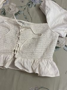 Guess White Crop Top