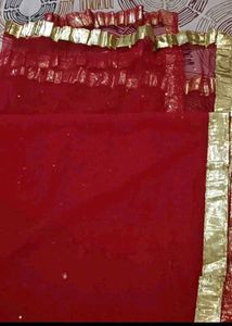 Red Dupatta with Golden Border fixed price