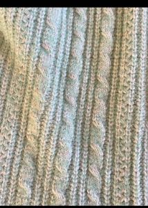 Mint Green Cable Knit Zip Cardigan