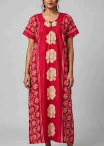 Comfortable Red Floral Nightgown