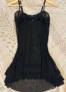 Sheer Black Babydoll with Ruffles lingerie