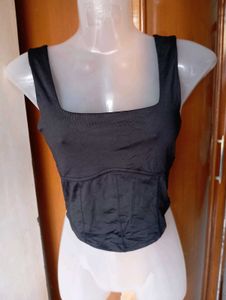 Black Corset Style Crop Top