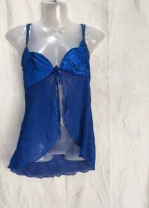 I. Sheer Royal Blue Lingerie Camisole