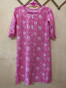Vibrant Pink Floral Kurta