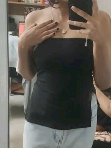 Black Strapless Tube Top