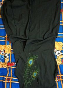 Elegant Black Peacock Print Kurti