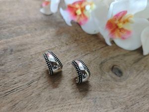 Vintage Boho Silver Hoop Earrings