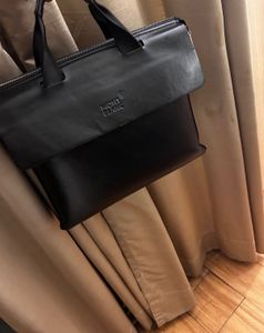 Montblanc Black Leather laptop bag