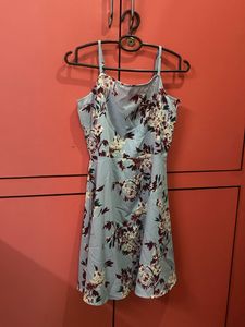 Light Blue Floral Print Dress