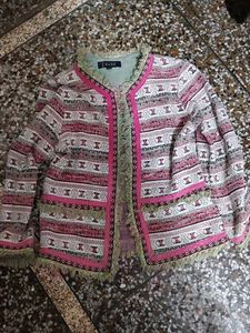 Front open multi color cardigan