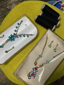 Combo Elegant Turquoise Crystal Necklace