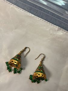 Elegant green Jhumka Earrings