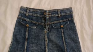 y2k Embroidered Denim Maxi Skirt