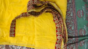 Yellow Saree with Embellished Borde